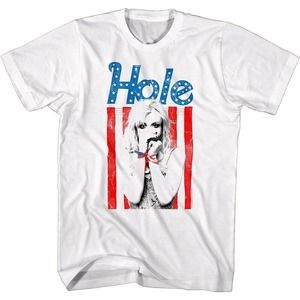 Hole Courtney Love Usa Flag T Shirt American Stars Rock Band Concert Tour